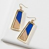 Blue & Gold Trapezoid Earrings Zinc Alloy - 2 of 3