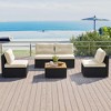 Costway 5 Piece Outdoor Furniture Set with Seat & Back Cushions Acacia Wood Tabletop - 4 of 4