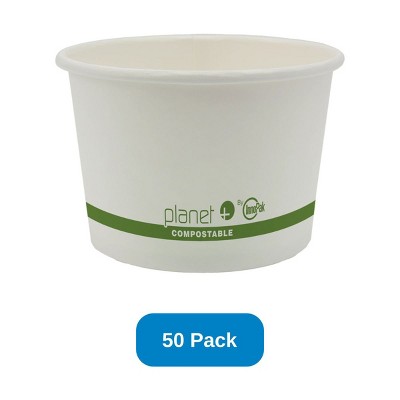 Planet+ 16 oz Hot & Cold Food Container PLA Lined Paper Compostable - Pack of 50
