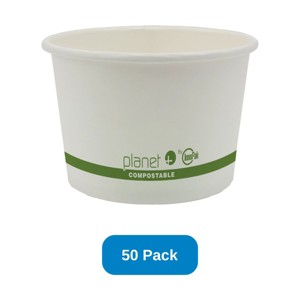 Planet+ 16 oz Hot & Cold Food Container PLA Lined Paper Compostable - Pack of 50 - 1 of 3