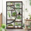 Tribesigns Freestanding 5 Tier Etagere Bookcase, Storage Organizer with 9-Open Storage Shelf for Living Room, Brown - 4 of 4