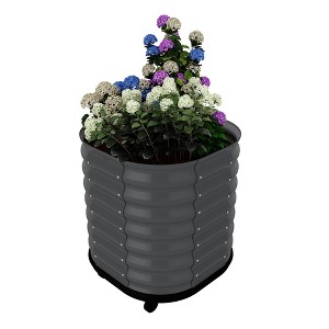 Raised Garden Bed, Self-Watering Wheel Mobile Metal Planter Box Galvanized Steel Outdoor Rolling Garden Bed for Vegetables Flowers Herbs - 1 of 4
