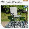 Simple Trending 2, Bar Height Patio Chair,High Top Patio Chairs, Supports 300 lbs (Grey Fabric) - 2 of 4