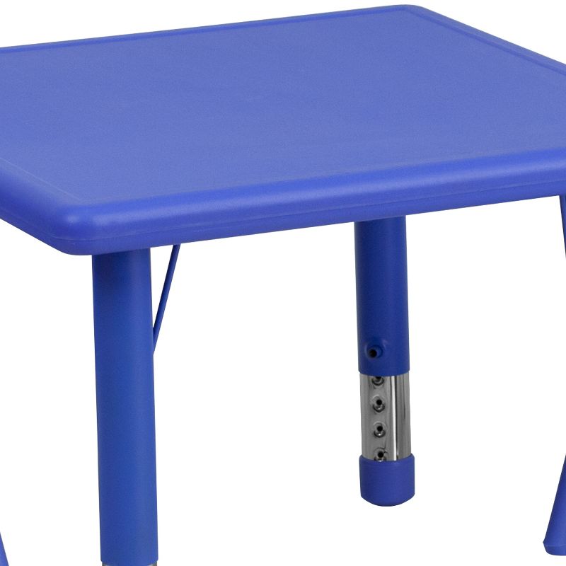 Flash Furniture 24" Square Plastic Height Adjustable Activity Table Set with 2 Chairs, 6 of 9