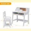 Kids Study Desk and Chair Set, Wood Writing Table with Storage Bins, Kids Study Desk with Bookshelf, Bulletin Board, Computer Desk for Boys Girls - 4 of 4