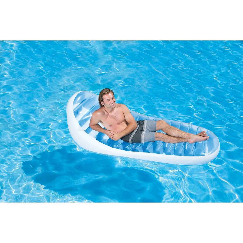 Poolmaster Swimming Pool Float Contour Inflatable Mattress - Blue/White, 5 of 8