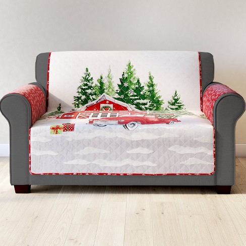 Christmas loveseat cover sale