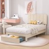 VECELO Upholstered Bed Frame with 1/4 Drawers and Adjustable Headboard, Twin/Full/Queen/King Platform Bed - 3 of 4