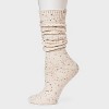 Women's Cotton Blend Ribbed Fleck Slouch Crew Boot Socks - Auden™ Ivory 4-10 - 2 of 4