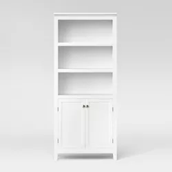 72" Carson 5 Shelf Bookcase with Doors White - Threshold™