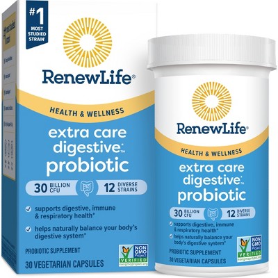 Renew Life Ultimate Flora Adult Extra Care Health & Wellness Probiotic 30 Billion CFU, 30 Capsules