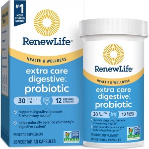 Renew Life Ultimate Flora Adult Extra Care Health & Wellness Probiotic 30 Billion CFU, 30 Capsules - 1 of 4