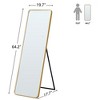 Sapphtopaz 64" Full Length Mirror with 3 Color Dimmable LED Floor Standing Dressing Mirrors Hanging Wall Mounted Mirror for Bedroom,Living Room - 2 of 4