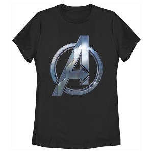 Women's Black Panther: Wakanda Forever Metallic Wakanda Avengers Logo T-Shirt - 1 of 4