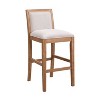 Sapphtopaz Modern Bar Stools Set of 2, Upholstery High Chair with Wood Legs, Dining Chairs with Mid Back, Barstools for Kitchen Island - 3 of 4