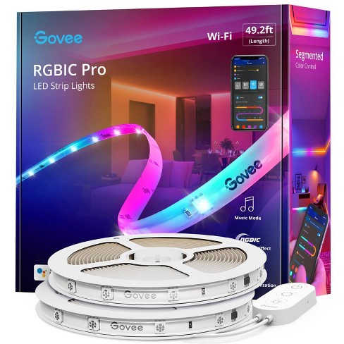 Govee Smart RGBIC LED Strip Lights 65.6ft, Alexa LED Light Strip Work with  Google Assistant, Music Sync, DIY Multiple Colors on One Line, WiFi Color