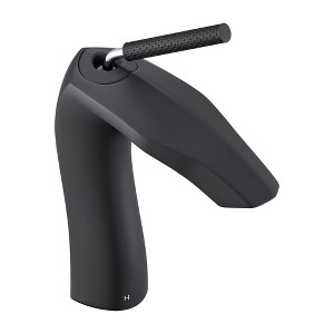 PAGED Waterfall Bathroom Faucet Single Handle Lavatory Basin Sink Faucet with Ceramic Disc Valve, 1-Hole Faucet for Bathroom Sink - 1 of 4