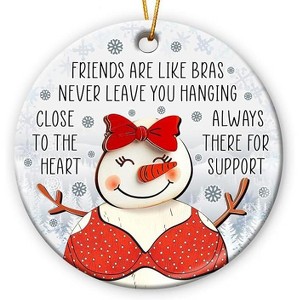 Lomsoe Friendship Christmas Ornaments Funny Friends Gifts for Hanging Christmas Decor Friendship Ornaments Double Sided Ceramic Ornament - 1 of 1