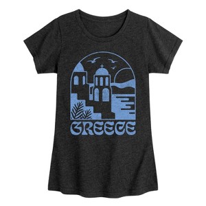 Girls' - Instant Message - Greece Fitted Short Sleeve Graphic T-Shirt - 1 of 4