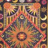 HomeRoots 80" X 56" Black Red And Yellow Cotton Star and Sunburst Hanging Tapestry - 4 of 4