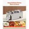 VEVOR Electric Soup Warmer, Two 6.34QT Stainless Steel Round Pot with 86~185°F Adjustable Temp, 1200W Bain Marie Compatible with Pans, Silver - 3 of 4
