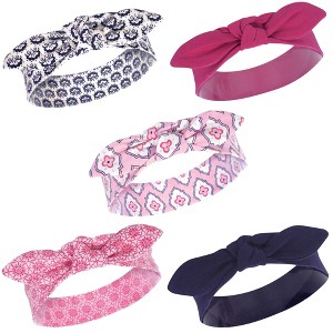 Touched by Nature Baby Girl Organic Cotton Headbands 5pk, Trellis, 0-24 Months - 1 of 2