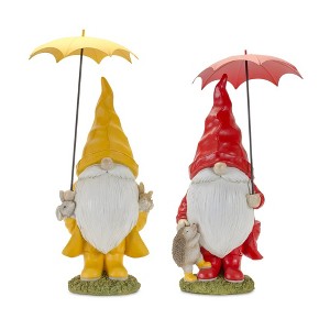 Garden Gnome with Umbrella and Woodland Animals (Set of 2) - 1 of 4