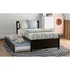 Twin Size Platform Bed Wood Bed Frame with Twin Size Trundle Bed -ModernLuxe - 2 of 4