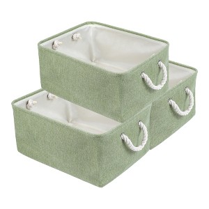 REGALWOVEN Cotton Collapsible Lightweight Sturdy Open Storage Bins 3 Pcs - 1 of 4