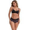 INSPIRE CHIC Women's Ice Silk Lace Trim Mid-Waisted Hip-Lifting Full Coverage No Trace Breathable Panties - 4 of 4
