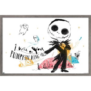 Trends International Disney Tim Burton's The Nightmare Before Christmas - Ink Pumpkin King Framed Wall Poster Prints - 1 of 4