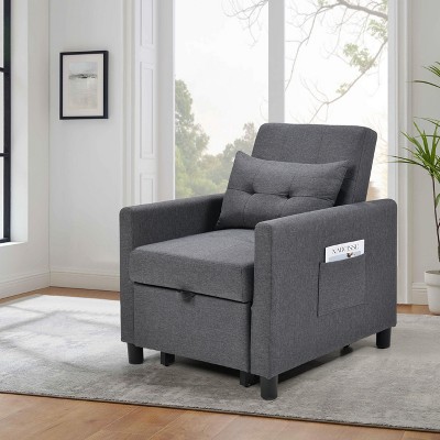 NicBex 4-in-1 Convertible Sleeper Chair,Folding Sofa Bed with 2 Pillows,Couches with 6 Position Adjustable Back for Living Room