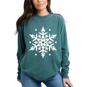 White Snowflake - Garment Dyed Long Sleeve - 1 of 3