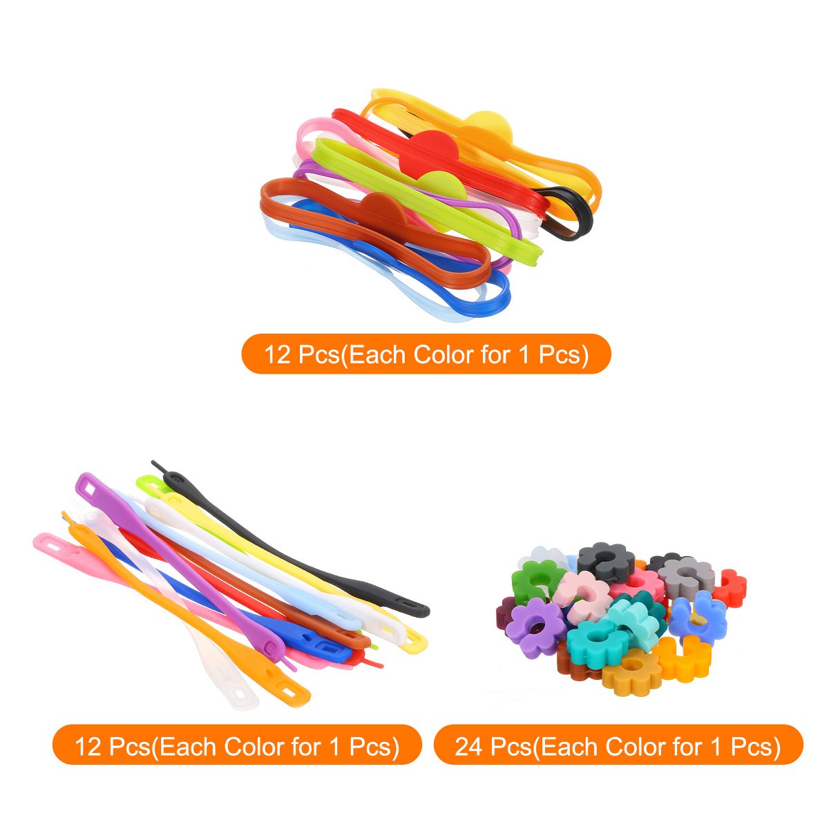Unique Bargains Silicone Comfortable to touch Bright colors Soft and lightweight Wine Glass Markers 48 Pcs - thumbnail 4