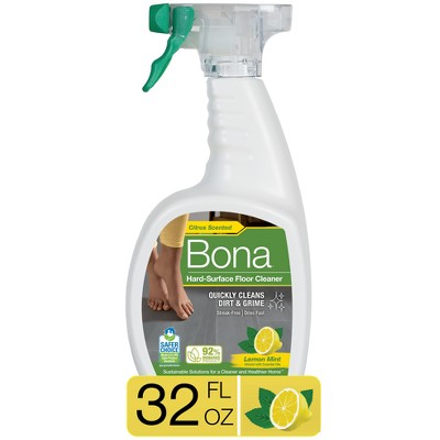 Bona Cleaning Products Multi-Surface Cleaner Spray + Mop All Purpose Floor Cleaner - Lemon Mint - 32oz