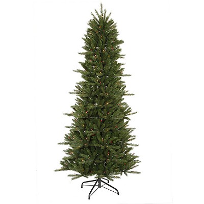 Vickerman 4.5' Prelit Artificial Christmas Tree Slim Vermont Instant Shape Fir - Multicolor Dura-Lit Light