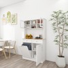 LOVMOR 67.7"Kitchen Trash Can Storage Cabinet with 3 Adjustable Shelves,2 Drawers and Trash Can for Dinning Room,White - 4 of 4