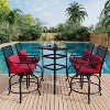Outdoor High Swivel Bar Stools, Bar Height Patio Chairs with Seat Cushion, Counter Height Tall Patio Swivel Chairs, Outdoor Swivel Bar Chairs Set of 2 - 2 of 4