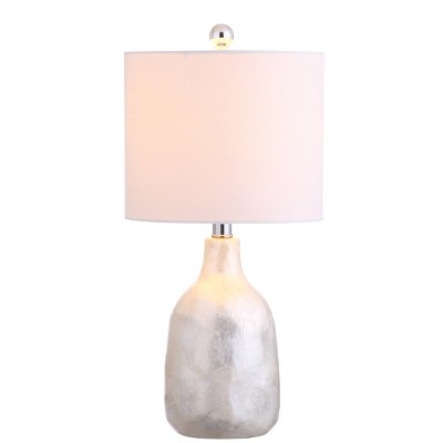 21" Lucille Seashell Table Lamp (Includes LED Light Bulb) Pearl White - JONATHAN Y