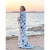 Coastal Ocean Beach Throw Blanket: Soft Plush Velvet Fleece with Seashells, Blue Grey on White. 50" X 70" Inches - 2 of 4