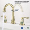 Gulches Brushed Gold 2-Handle Widespread Bathroom Sink Faucet, 8-Inch 3-Hole with 360¡ã Swivel Spout and Pop Up Drain Assembly - 2 of 4