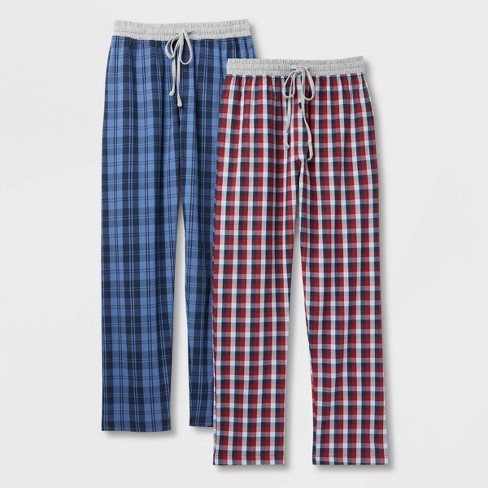 Light Blue Plaid Pajama Pants for Men, Comfortable Mens Lounge Pants with  Pockets, Men's Pajama Bottoms at  Men's Clothing store