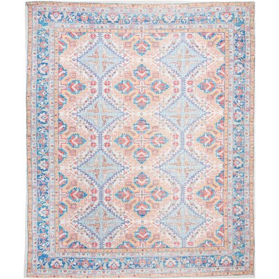 Saffron Sfn511 Hand Loomed Area Rug - Rust/blue - 8'x10