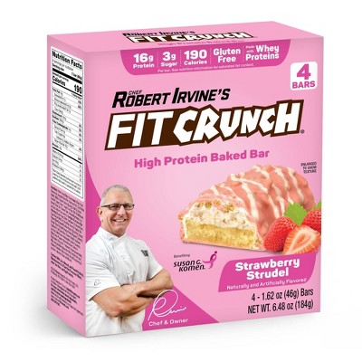 FITCRUNCH Strawberry Strudel Nutrition Bars - 6.48oz/4ct