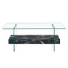 NicBex Modern 43.3" Rectangle Coffee Table with 2 Tier Storage and Tempered Glass Legs for Living Room - 3 of 4