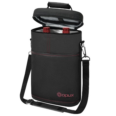 Opux Wine Bag Single Bottle Carrier Tote, Insulated Thermal Padded Portable Carry  Case Travel Cooler Picnic Beach Gift : Target