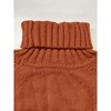 Coolmee Women's Oversized Turtleneck Pullover Sweater Cable Knit Long Sleeve Sweater Tops - 3 of 4