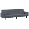 vidaXL Dark Gray Velvet Sofa Set - Modern Convertible Couch with Footstool, Adjustable Backrests, Thick Padding, and Sturdy Legs for Living Room - 3 of 4