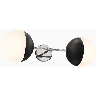 Stellar 23" Nickel and Black 2-Light Wall Sconce