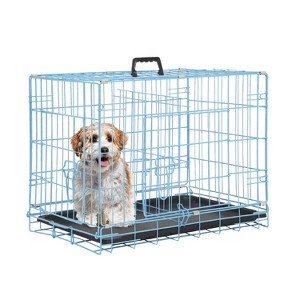 FDW 18-48in Dog Crates for Dogs Folding Mental Wire Crates Dog Kennels Pet Crate with Removable Tray and Handle - 1 of 4